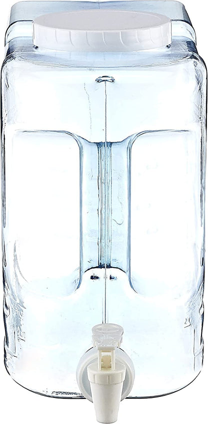 Arrow Oasis Drink Dispenser for Fridge, 2.5 Gallon - Plastic Beverage Dispenser with Spigot - Clear Space-Saving Design with Handle - Ideal for Water, Juice & Iced Tea - BPA Free - Made in USA