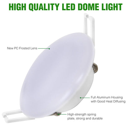 Homdec LED Recessed Ceiling Light, 3-Inch Dimmable 4W, 3500K Warm White, Metal, Model RVR3HN-34, 1 Pack