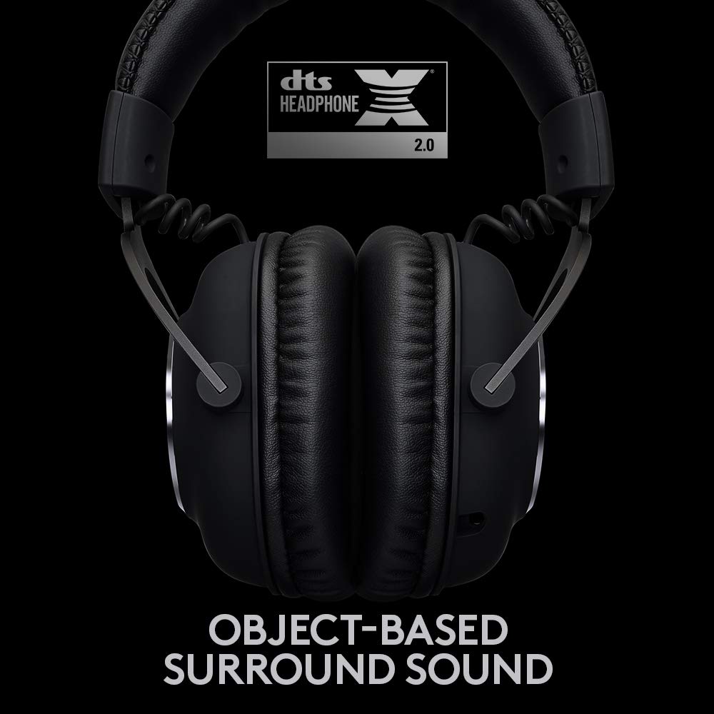 Logitech G PRO X Wireless Lightspeed Gaming Headset Gen 1: Blue VO!CE Mic Filter Tech, 50 mm PRO-G Drivers, and DTS Headphone:X 2.0 Surround Sound - Black