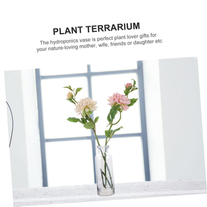OUNONA Glass Hydroponic Plant Vase for Home Decoration Transparent Small Mouth Terrarium for Indoor Propagation and Stylish Room Accent
