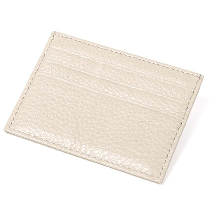 M-Plateau Credit Card Wallet, Super Slim Card Holder, Genuine Leather Wallet for Man and Women with 6 Card Slots and 1 Pocket (Off-White)