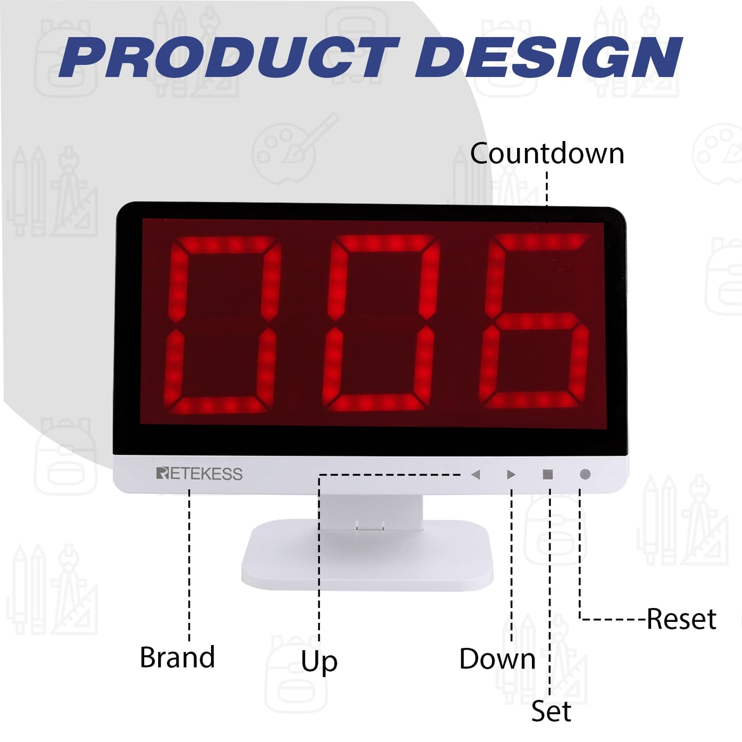 Retekess TM101 Wireless Buzzer System,Answer Buzzers with Lights & Sound,Add Up to 32 Buttons,262ft, Game Show Buzzers for Classroom,Family Feud Adult Trivia Game Night,Back to School