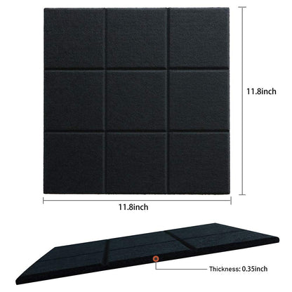 Uoisaiko Large Felt Board Tiles for Wall with 30 Push Pins, 11.8"x11.8" Pack of 6 Pin Board Notice Boards for Home Office Kitchen, Bulletin Board Wall Tiles for Photos Memos (Black+White, 6 Pack)