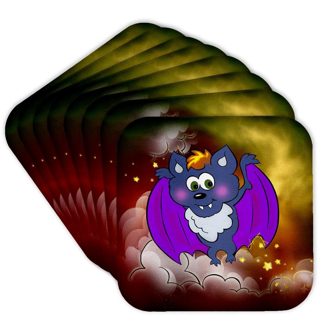 3dRose CST_201120_2 Halloween Bonny Vampire Soft Coasters (Set of 8)