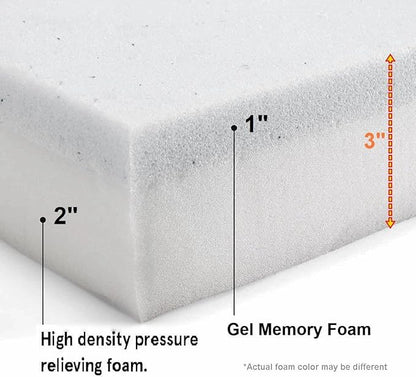 Dogbed4less High Density Solid Gel Infused Memory Foam Pad Dog Pet Bed + Internal Waterproof Cover (34x27x3 Inches)