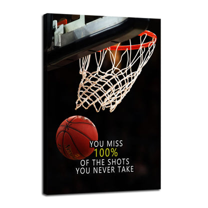 Inspirational Sports Star Quotes Canvas Wall Art Motivational Positive Affirmation Poster Decor Print Modern Inspiring Picture Painting Framed Artwork for Office Home Wall Decor[24''W X 36''H]