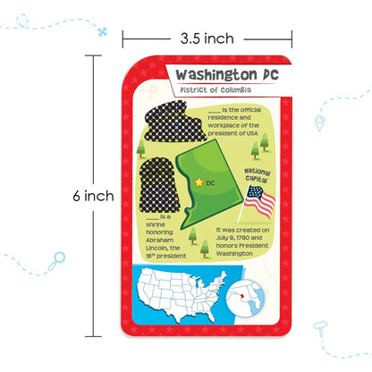 Imagimake Mapology USA Flash Cards | Learn United States Along with Flags and State Shapes | Ages 8-12 | Foam Jigsaw Puzzle, Fun Facts, Educational Toy for Kids | Gift for Christmas and Birthdays