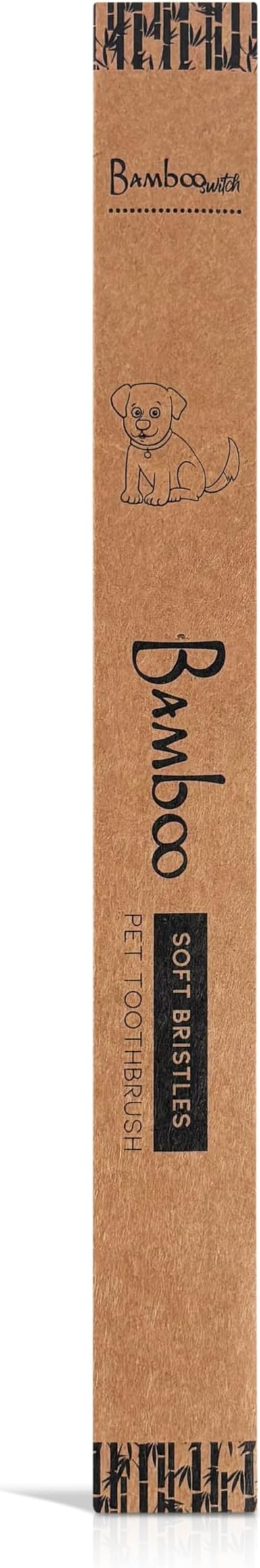 Bamboo Dog Toothbrush (4-Pack) | Double-Sided, Soft Bristle, Toothbrush for Small and Large Dogs | Pets Dental Care