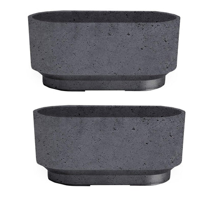 The HC Companies Succulent Pot Sorrento 5.5 Inch - Lightweight Indoor Plastic Succulent Planter with Drainage, Faux Concrete (Pack of 2)