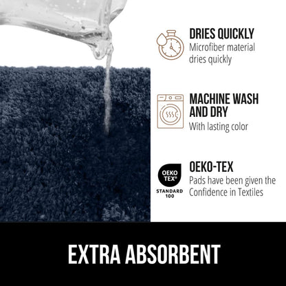 GORILLA GRIP Bathroom Rugs, Ultra Soft Absorbent Mat, Thick Plush Bath Rug, Machine Washable, Microfiber Quick Dry, Mats for Shower, Bathtub and Floor, Home Decor Accessories, 24x17, Navy Blue