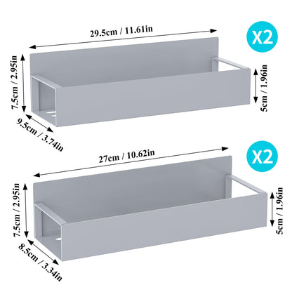 Metal 4 Pack Magnetic Spice Storage Rack Organizer for Refrigerator and Oven, Black Fridge Organizers and Storage