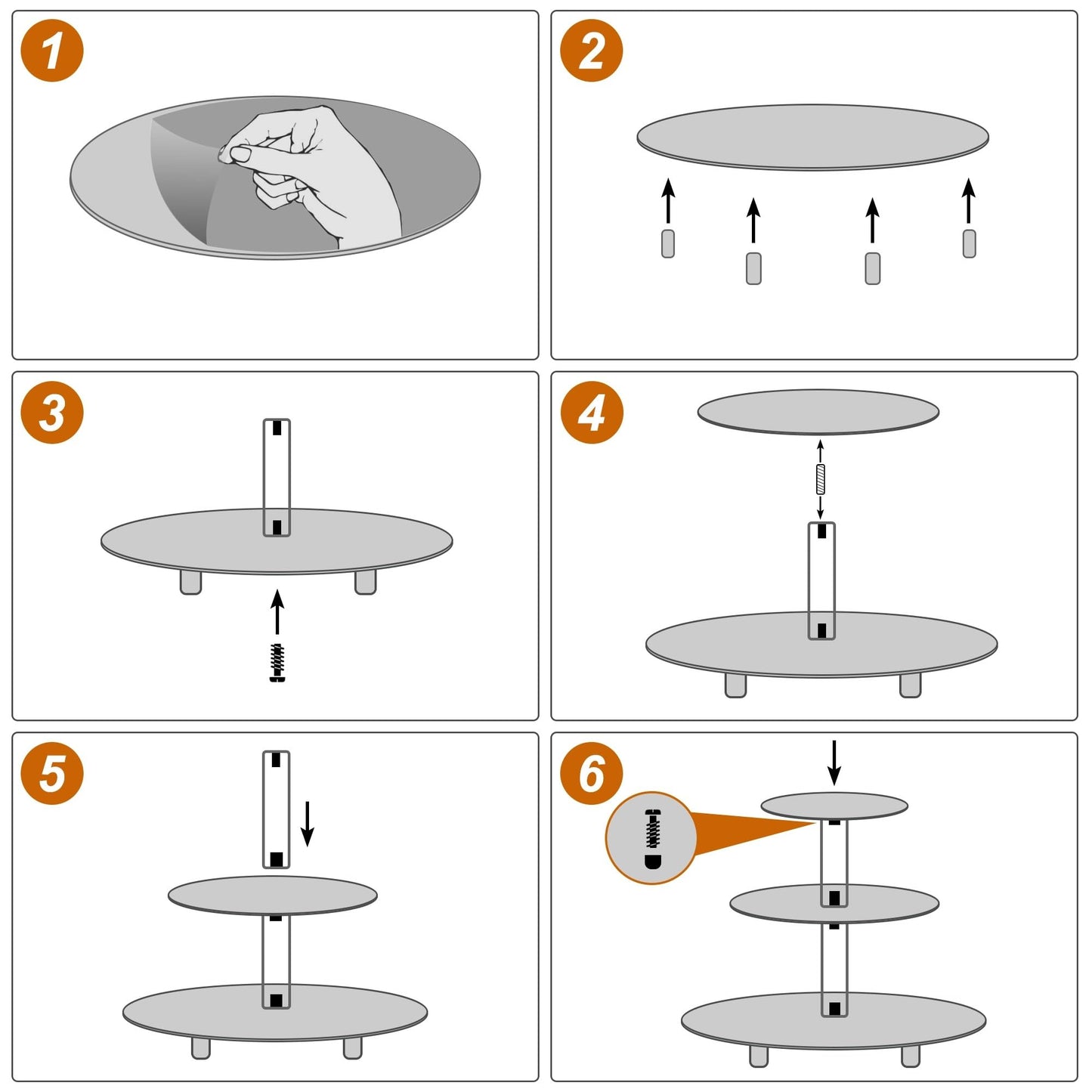 EffiQ-Rate 3 Tier Cupcake Stand, 4mm Thick Heavy Duty Acrylic Dessert Table Display Trays, 10" 8" 6" Round Cupcake Holder Decorative Bakery Tower for Wedding, Party, Baby Shower, Event