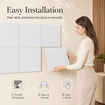 Baysola Felt Bulletin Board Panels 48 x 36 Inch Self Adhesive Wall Tiles Cork Board Alternative for Office Classroom Photos Notes 12 Pack