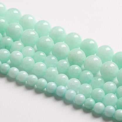 6MM 60PCS Natural Stone Amazonite Chalcedony Loose Beads for Jewelry Making DIY Bracelet Necklace 1 Strand
