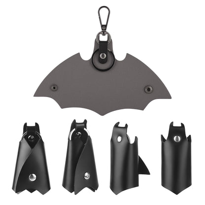 2 Pack Leather Keychain Bat Shape Car Key Fob Case, Fashion Key Ring Cover Holder for Men Women