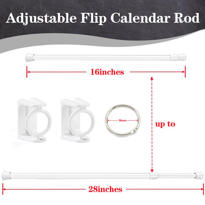Flip Calendar Bulletin Board Set Classroom Decorations for Whiteboard with Adjustable Flip Calendar Rod Holder Date Cards Days of The Week for Classroom School Supplies(Boho)