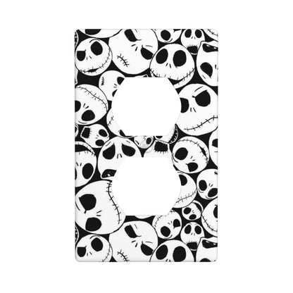 Halloween Skull Electrical Outlet Cover Decorative 1-Gang Duplex Receptacle Wall Plate Art Faceplate for Bathroom Living Room Bedroom Decorate 4.50" x 2.76"