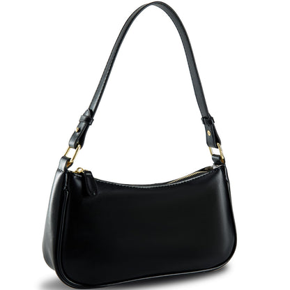 Shoulder Bags for Women Leather Hobo Sling Tote Handbag Retro Clutch Purse with 2 Removable Straps and Zipper Closure (black)