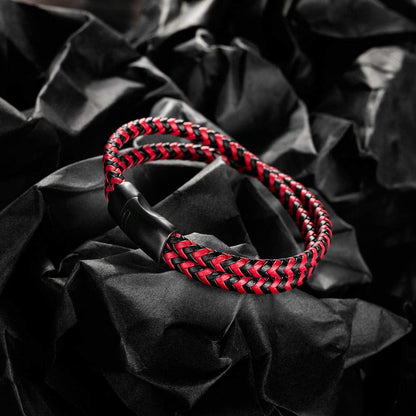 murtoo Mens Bracelet Leather Braided, Brown and Black Leather Bracelet for Men
