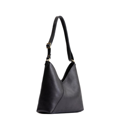 Portland Leather Goods Naomi Shoulder Bag – Slouchy Leather Shoulder Bag with Adjustable Crossbody Strap & Secure Magnetic Closure – Handmade from the Finest Full-Grain Hides – Small, Pebbled Black