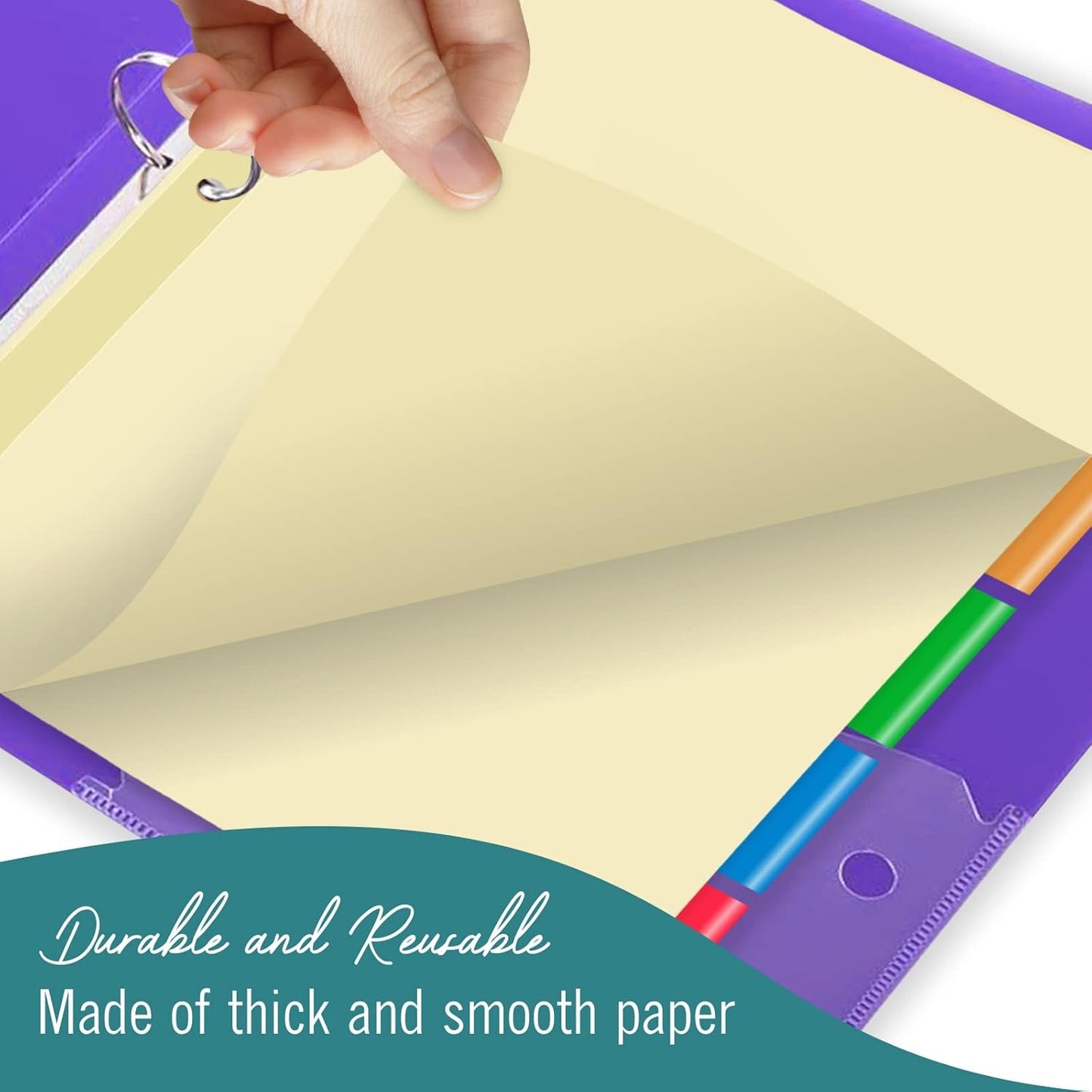 8-Tab Binder Dividers for 3 Ring Binder, Insertable Multicolor Big Tabs, Letter Size Paper Divider, 8.5 x 11 inch, 3 Sets (24 Dividers Total)