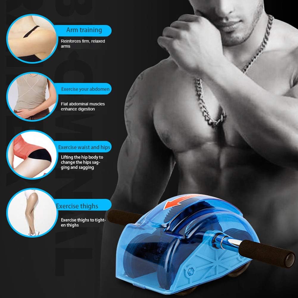 Ab Roller for Abs Workout Abdominal Exercise Rollers, Abdominal Roller 4 Wheels Muscle Exerciser Fitness Training Rollers, for Men Women Gym Exercise Fitness