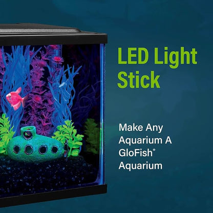 GloFish 10-Inch LED Light Stick for Fish Aquariums Up to 20 Gallons, 1 Count, with White, Blue and Magenta LED Lights