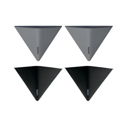 LaLaGreen Bundle - 12" x 2 Pack Gray + 12" x 2 Pack Black Large Self Watering Geometric Hanging Flower Vase Vessel with Metal Hanger, Modern Stylish Wall Mounted Succulent Pot Holder Decor