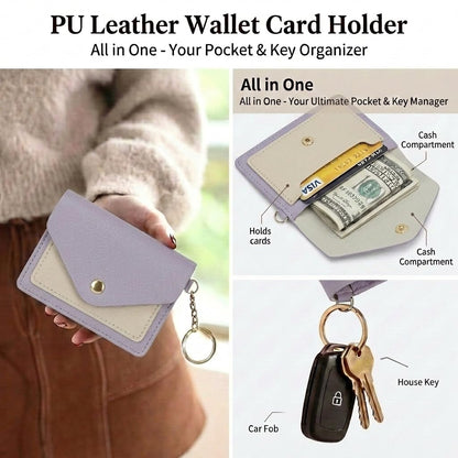 BIHRTC Keychain Bracelet with Leather Card Wallet Hand Made Dream Weaving Lipstick Holder Silicone Bead Key Ring Bracelet Bangle Purse Card Key Holder for Women Wristlet Keychain