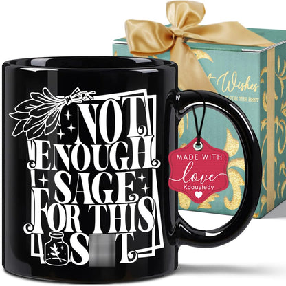 Not Enough Sage Tarot Card Skeleton Mug 11OZ - Witchy Gifts for Women - Gothic Gifts - Goth Spooky Witch Witchy Birthday Halloween Christmas Gift for Mom Wife Best Friend Bestie Grandma