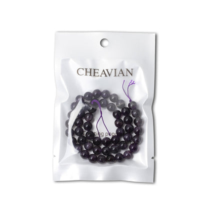 CHEAVIAN 45PCS 8mm Natural Amethyst Gemstone Round Loose Beads Crystal Energy Stone Healing Power for Jewelry Making 1 Strand 15"