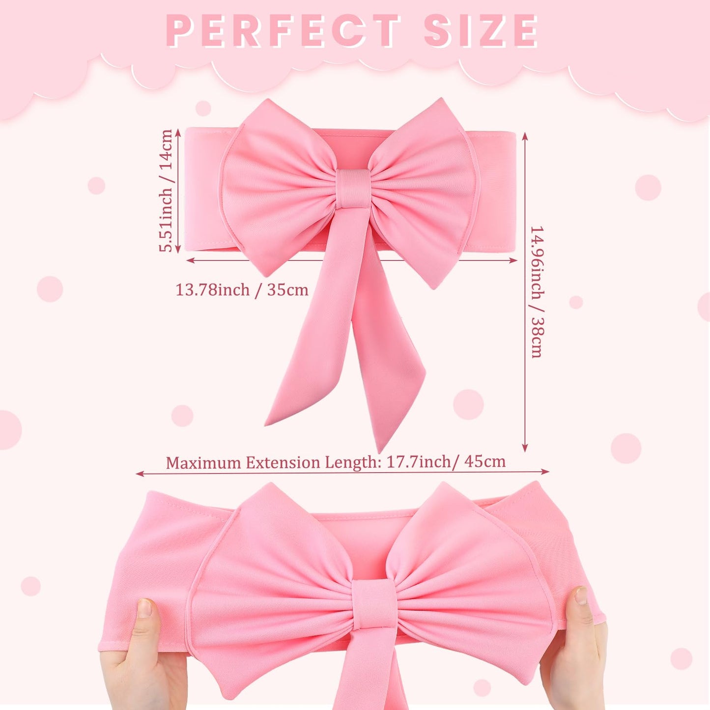 LOYIM 10 Pcs Spandex Chair Sashes for Wedding Elastic Chair Bows Sashes Universal Decorative for Party Baby Shower Ceremony Reception Banquet Decorations(Pink)