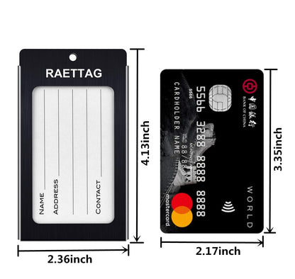 WeBravery Luggage Tags Metal Suitcase Tags Travel Bag ID Identifier Luggage Tag (Black 2-Pack)