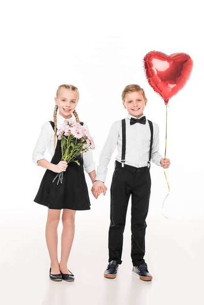 Moulen 1 Inch Durable Suspenders for 3Y-9Y Kids Boys Girls, Charcoal-Gray, 26 Inch