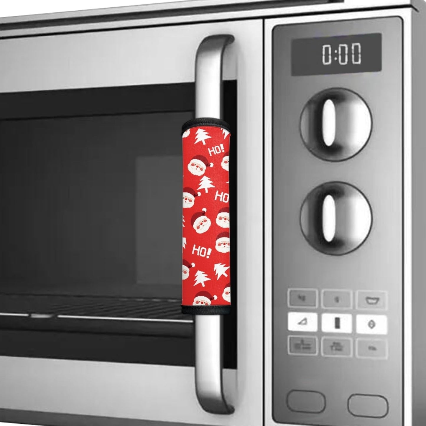 Freewander Christmas Fridge Door Handle Cover Cute Santa Claus Print Kitchen Appliance Door Handle Cover Appliance Dishwasher Handle Xmas Decoration