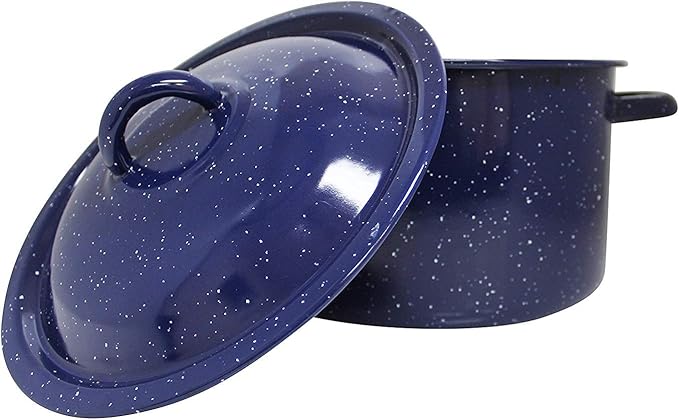 IMUSA USA Speckled Enamel Stock Pot 7.75-Quart, Blue