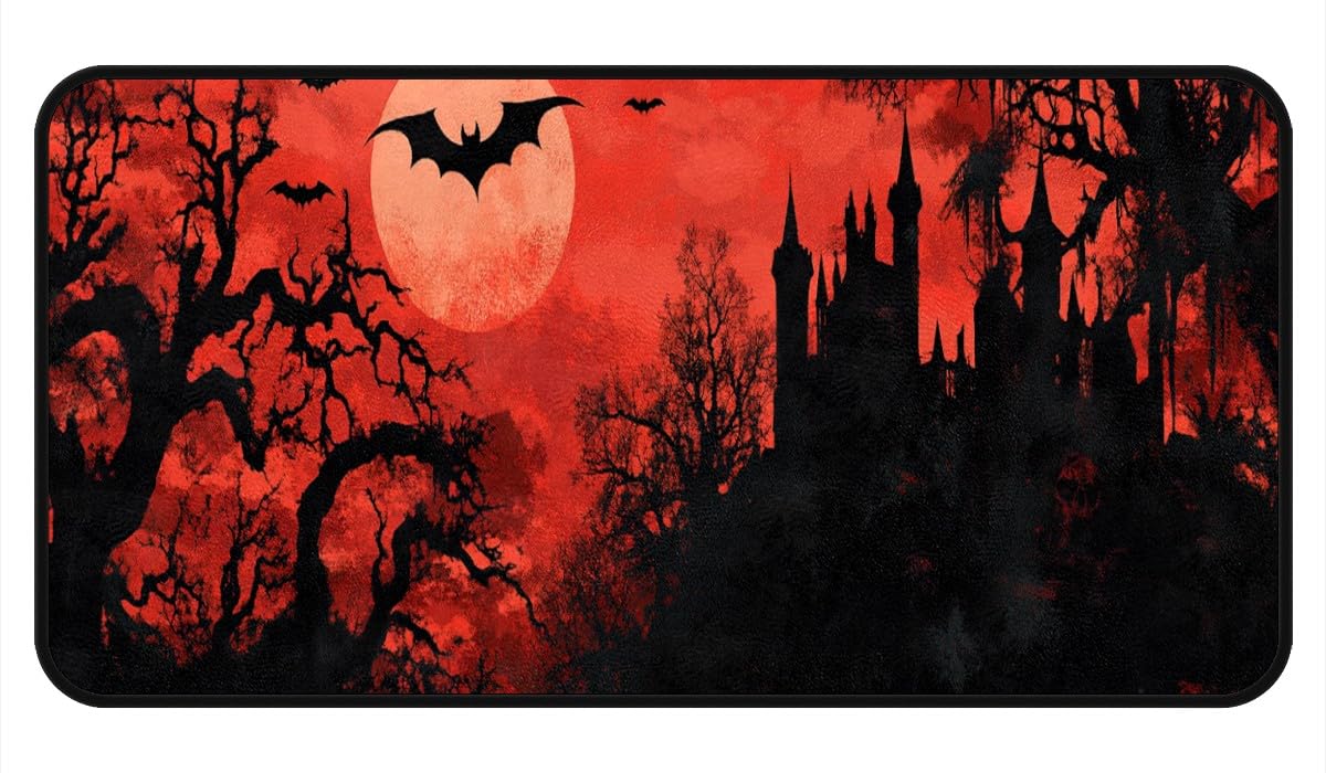 Ruiseye Halloween Bat Kitchen Floor Mat,Laundry Room Runner Rugs 51''x17'',Non-Slip,Floor Mat Runner for Laundry Room, Kitchen,Bathroom,and Mudroom