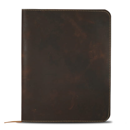 TheAntiq Large Leather Journal Cover for Hard Cover Notebook 8.5 x 11 - Handmade Rustic, Full Grain Leather Journal Cover Notebook Refillable (Brown)