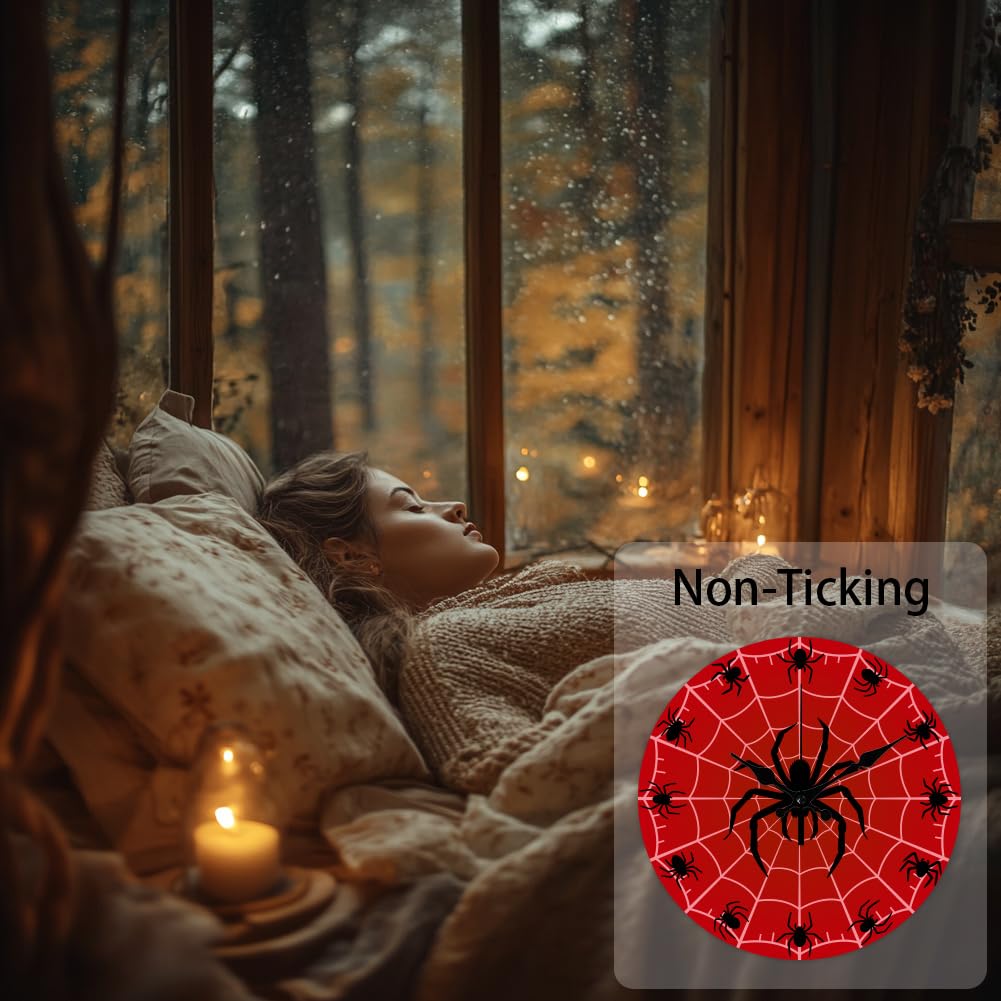 CHGCRAFT Halloween Spider Pattern Wall Clock 12 Inch Non-Ticking Spider Web Clocks Round Wall Hanging Clock Battery Operated for Bedroom Living Room Kitchen Office