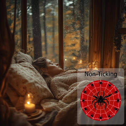 CHGCRAFT Halloween Spider Pattern Wall Clock 12 Inch Non-Ticking Spider Web Clocks Round Wall Hanging Clock Battery Operated for Bedroom Living Room Kitchen Office
