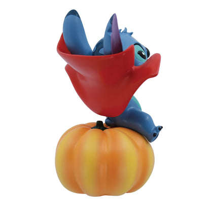 Enesco Disney Showcase Lilo and Stitch Wearing Vampire Costume on Pumpkin Figurine, 5.5 Inch, Multicolor