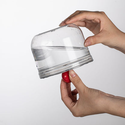 DLRDLR 30oz Plastic Candy Dish with Airtight Lid for Office Desk, Clear Food Storage jar for cookies, Snacks, Pantry Organization