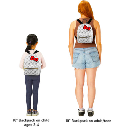 Hello Kitty Backpack Purse for Women Set - 10" Backpack with Front Pocket for Teens Plus Button | Hello Kitty Mini Backpack Bundle