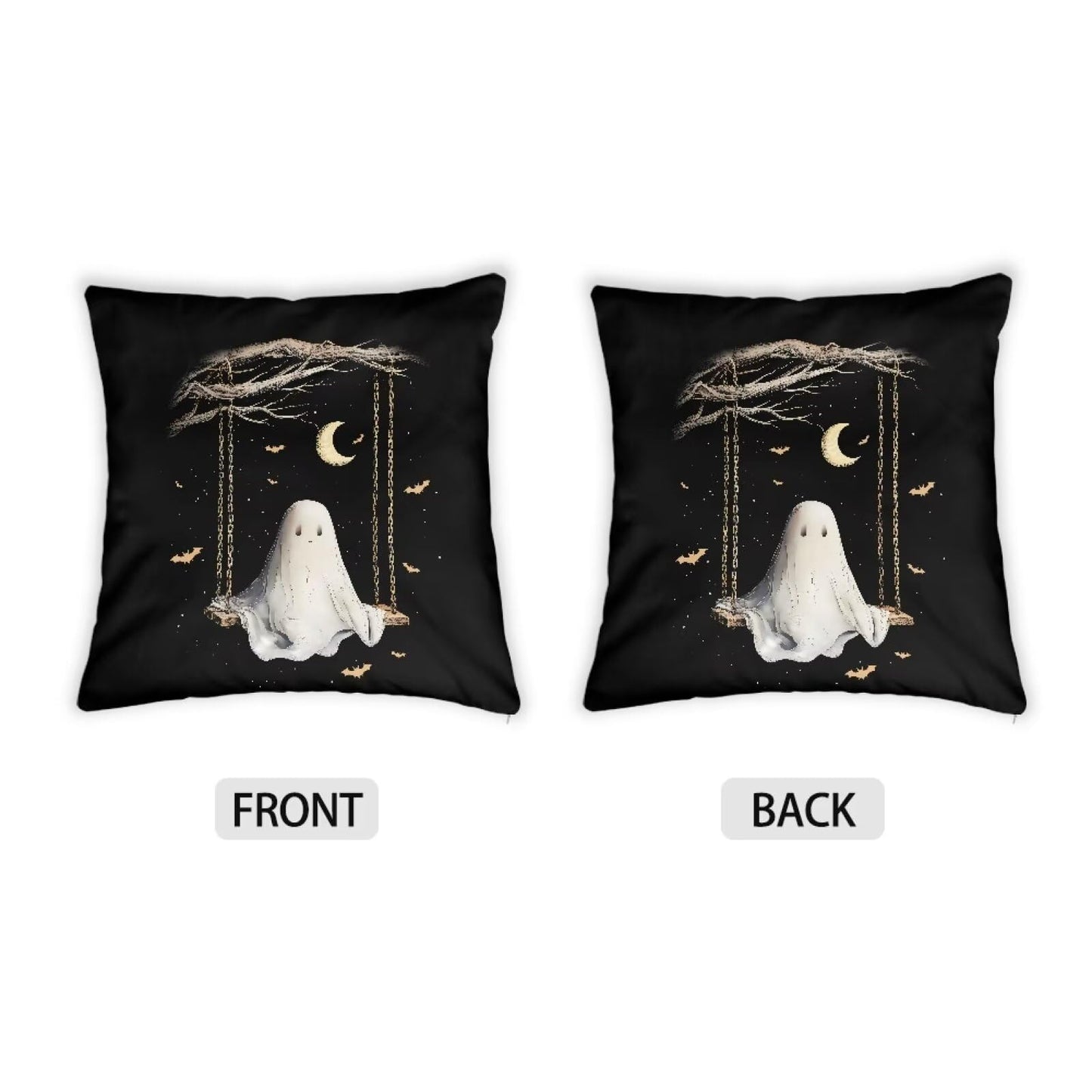 CREAMIC Cute Ghost Couch Pillow Cover Halloween Throw Pillow Covers Decorative Throw Pillowcase Cushion Cover 14x14 Inch Throw Pillows Covers for Sofa Bedroom Car Living Room