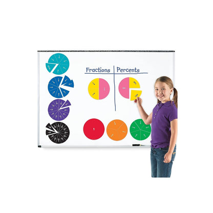 Learning Resources Double-Sided Magnetic Fraction Circles, Sticks to Whiteboard and Chalkboard, Teacher Math Classroom accessories Ages 6+