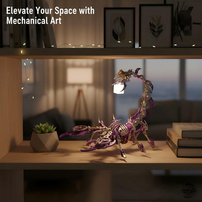 Scorpion 3D Metal Puzzles for Adults, 454PCS Stainless Steel DIY Mechanical Metal Model Kits, No Glue Assembly with Movable Joints, Challenging Metal Building Kit Desk Decor Gift(Purple)