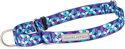 Lucky Love Dog Martingale Dog Collar & Leash - Adjustable, No-Slip, Durable, Comfortable, Soft Webbing, & Stylish Patterned Collar & Leash Set for Male and Female Dogs - Jasper Combo, Small