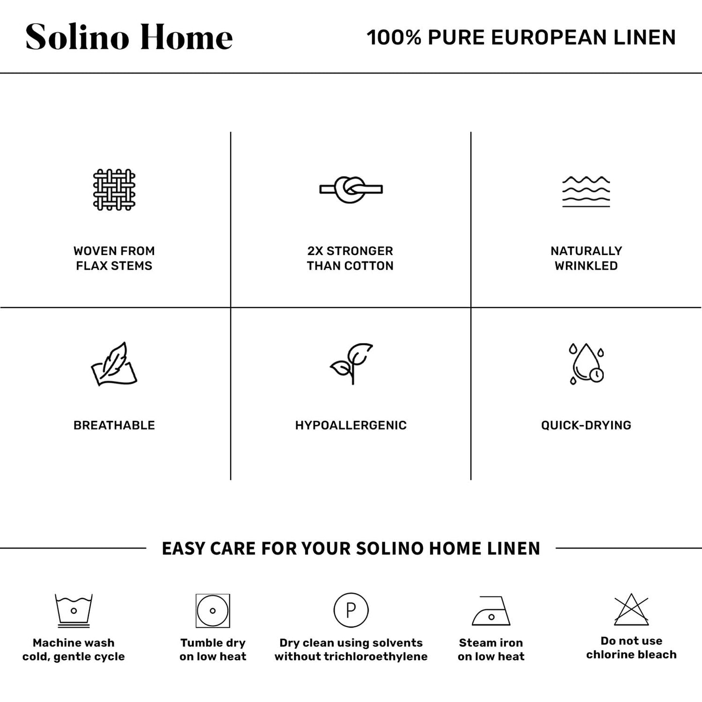 Solino Home Linen Hemstitch Table Runner 108 Inches Long - 100% Pure Linen Black Table Runner 16 x 108 Inch for Fall, Autumn, Halloween, Thanksgiving, Holiday - Classic Hemstitch