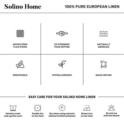 Solino Home Linen Hemstitch Table Runner 108 Inches Long - 100% Pure Linen Black Table Runner 16 x 108 Inch for Fall, Autumn, Halloween, Thanksgiving, Holiday - Classic Hemstitch