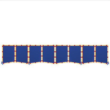 Children's Factory Big Screen PlayPanel - Set of 8, Kids Room Divider, Classroom Privacy Screen, Cantilever Feet Included, Blue